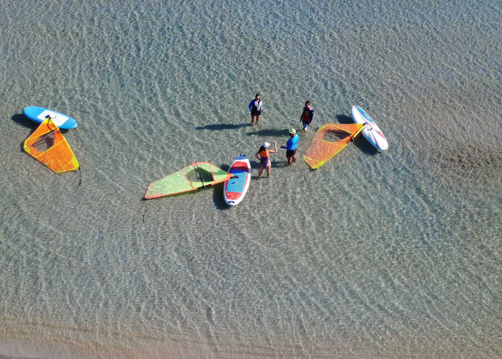 Windsurfing - Team education about windsurfing in Ghadira Bay